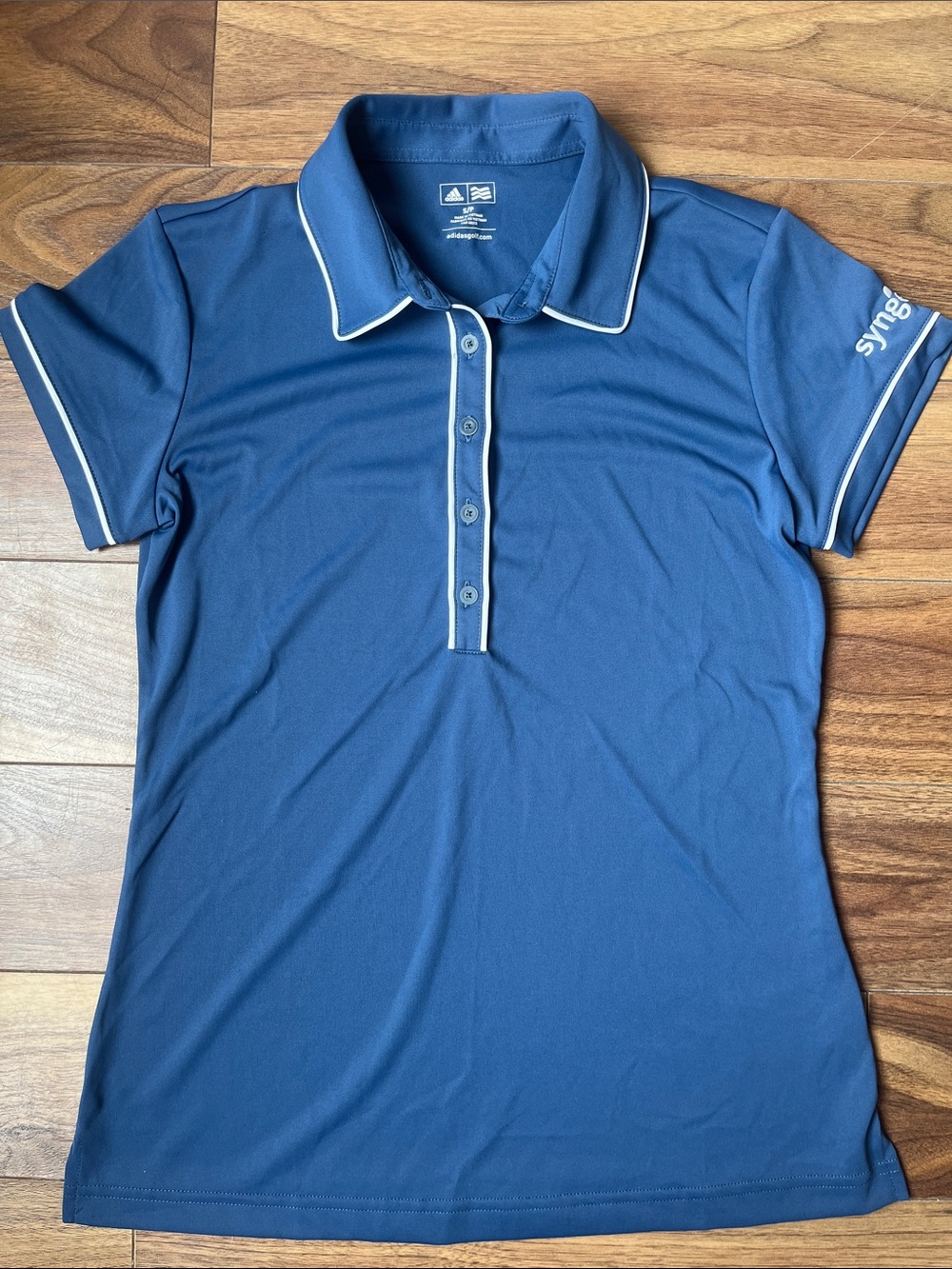 Women adidas Golf Navy Polo with White Piping  Small